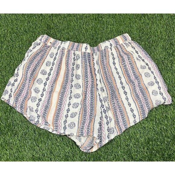 Abercrombie & Fitch Blue & White Boho Printed Soft Pull On Shorts Beachy Small - Picture 5 of 8